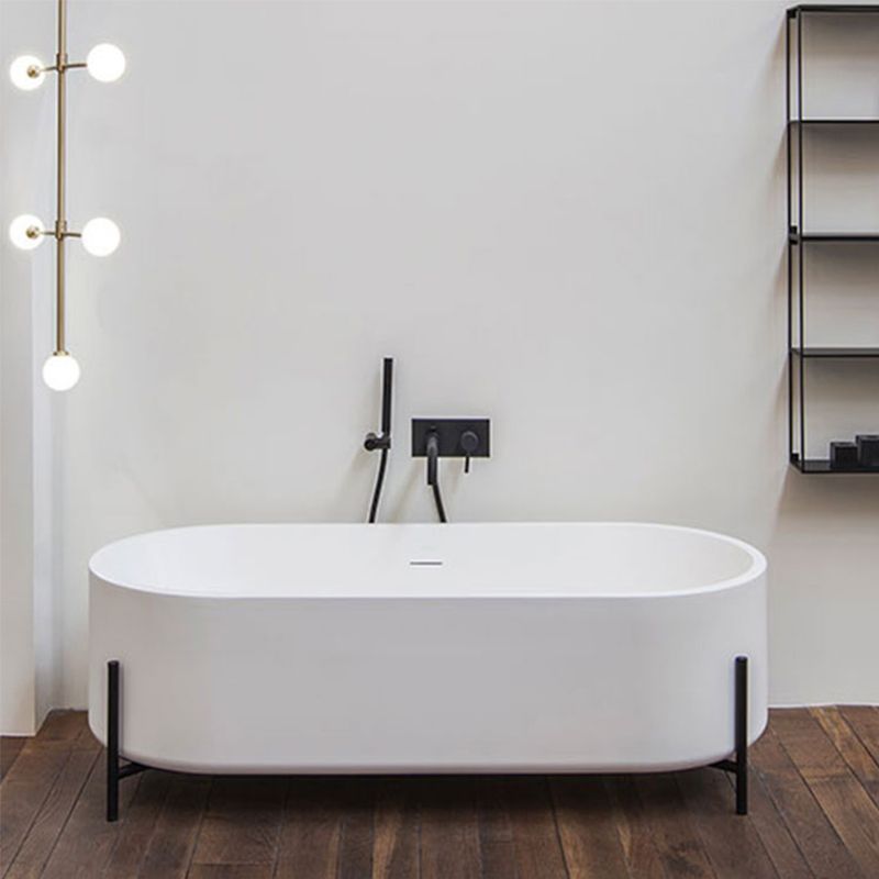 Oval Stone Soaking Bathtub Antique Finish Back to Wall Bath Tub Clearhalo 'Bathroom Remodel & Bathroom Fixtures' 'Bathtubs' 'Home Improvement' 'home_improvement' 'home_improvement_bathtubs' 'Showers & Bathtubs' 1200x1200_b8ca3579-8533-438c-8c1a-377ed842da75