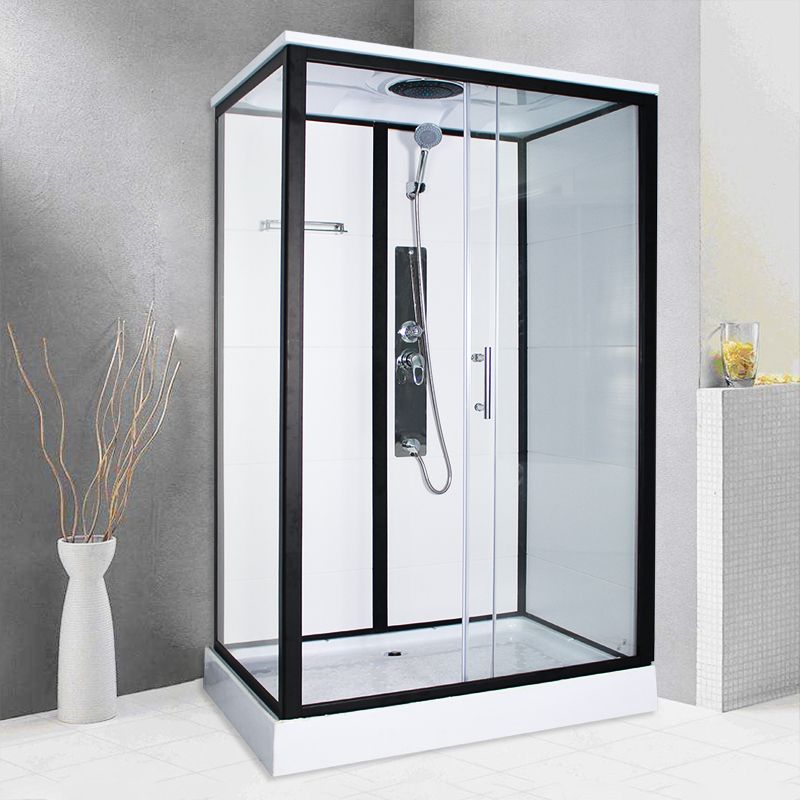 Rectangle Framed Shower Stall Corner Single Sliding Shower Stall Clearhalo 'Bathroom Remodel & Bathroom Fixtures' 'Home Improvement' 'home_improvement' 'home_improvement_shower_stalls_enclosures' 'Shower Stalls & Enclosures' 'shower_stalls_enclosures' 'Showers & Bathtubs' 1200x1200_b8de7a70-da01-43ca-b7e8-bed812a2d61a