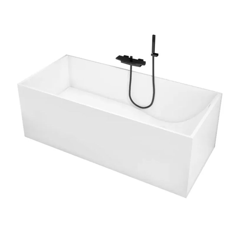 Stone Soaking Bathtub Antique Finish Rectangular Back to Wall Bath Tub Clearhalo 'Bathroom Remodel & Bathroom Fixtures' 'Bathtubs' 'Home Improvement' 'home_improvement' 'home_improvement_bathtubs' 'Showers & Bathtubs' 1200x1200_b8ecf7b4-074e-46c0-8717-9a8c9df9fd21