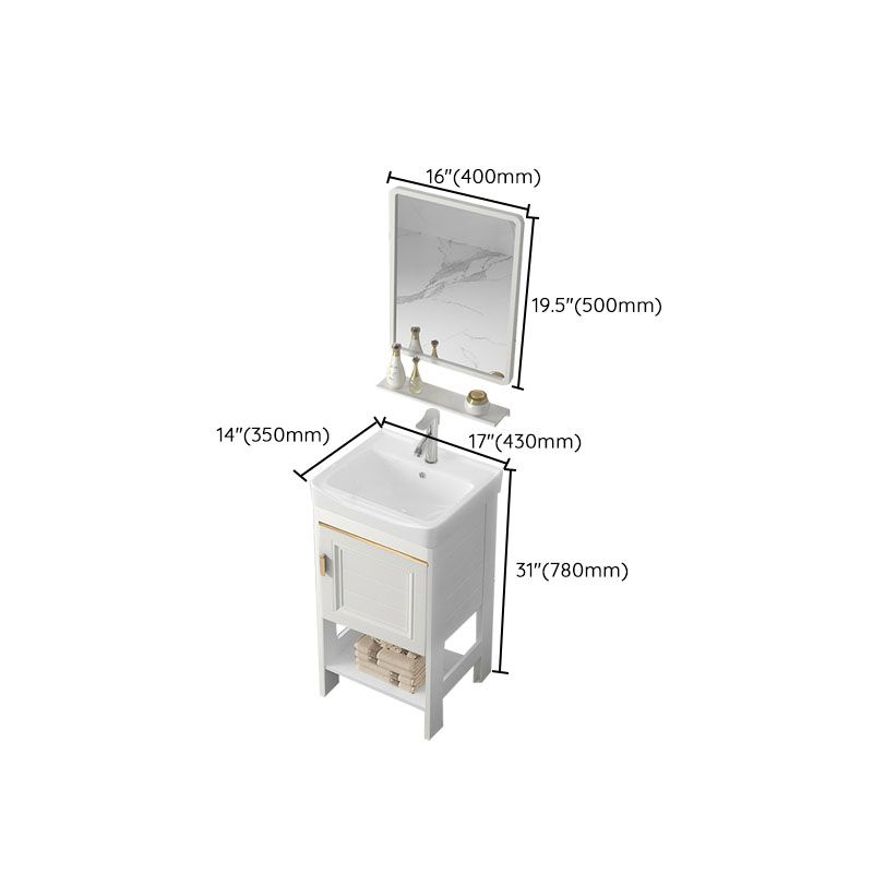 Modern Metal Freestanding Sink Vanity White with Sink Shelf for Bathroom Clearhalo 'Bathroom Remodel & Bathroom Fixtures' 'Bathroom Vanities' 'bathroom_vanities' 'Home Improvement' 'home_improvement' 'home_improvement_bathroom_vanities' 1200x1200_b8f837b3-0a9d-45bb-9b9d-30f4e47a813b