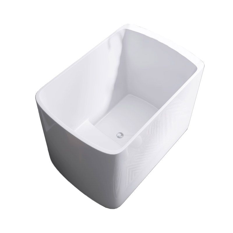 Modern White Acrylic Rectangle Bathtub Freestanding Soaking Bathtub with Drain Bath Tub Clearhalo 'Bathroom Remodel & Bathroom Fixtures' 'Bathtubs' 'Home Improvement' 'home_improvement' 'home_improvement_bathtubs' 'Showers & Bathtubs' 1200x1200_b9599210-b60c-450a-af5d-920cf1341b86