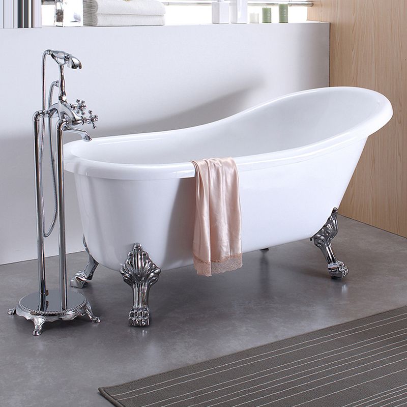 Acrylic Soaking Bathtub Antique Finish Oval Freestanding Bath Tub (Faucet not Included) Clearhalo 'Bathroom Remodel & Bathroom Fixtures' 'Bathtubs' 'Home Improvement' 'home_improvement' 'home_improvement_bathtubs' 'Showers & Bathtubs' 1200x1200_b98067d5-470d-49a6-ae48-0844993b4178