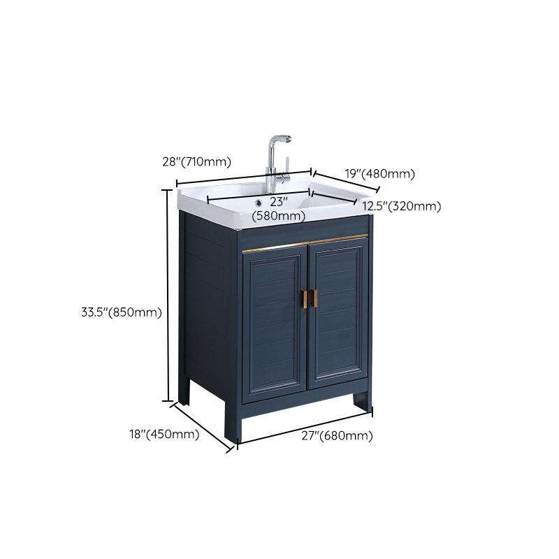 Modern Bathroom Vanity Set Single Freestanding 2 Doors Rectangular Sink Vanity Clearhalo 'Bathroom Remodel & Bathroom Fixtures' 'Bathroom Vanities' 'bathroom_vanities' 'Home Improvement' 'home_improvement' 'home_improvement_bathroom_vanities' 1200x1200_b993e880-d207-4cea-a413-2242b123fa32