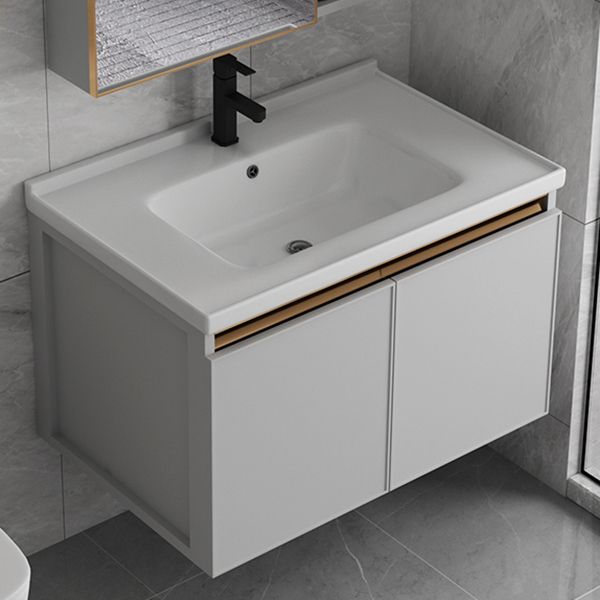 Wall Mount Bathroom Vanity Modern Gray Single-Sink Metal Frame Vanity Set Clearhalo 'Bathroom Remodel & Bathroom Fixtures' 'Bathroom Vanities' 'bathroom_vanities' 'Home Improvement' 'home_improvement' 'home_improvement_bathroom_vanities' 1200x1200_b99e777b-0a02-4768-b98a-11b255132775