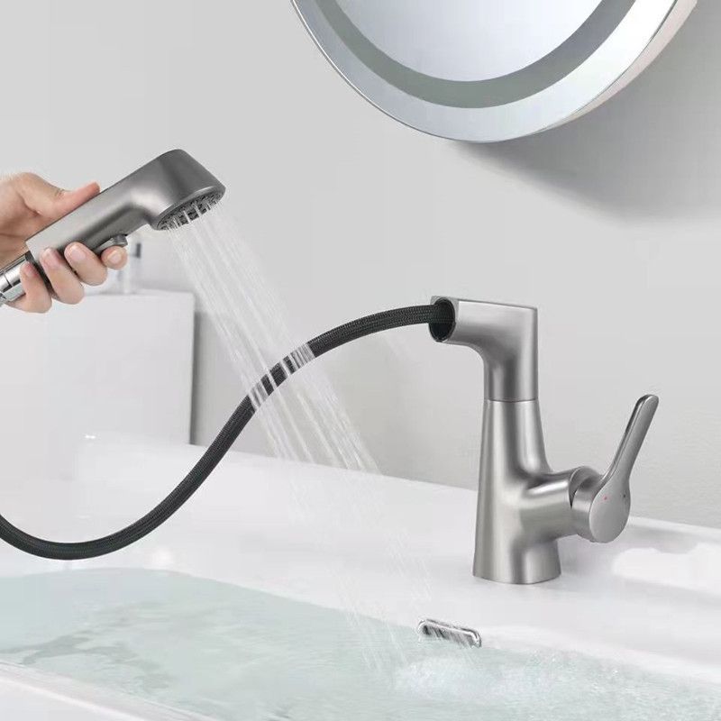 Modern Vessel Sink Faucet Brass Lever Handles Swivel Spout Bathroom Vessel Faucet Clearhalo 'bathroom_sink_faucets' 'Conjuntos de Torneiras de Lavatório e Banheiro' 'home_improvement' 'home_improvement_bathroom_sink_faucets' 'Mobiliário Doméstico' 'Página inicial' 'Renovação e equipamento de casa de banho' 'Torneira para lavatório de banheiro' 1200x1200_b9b00a6c-36ff-4e4c-bc6b-a90b344a09bd