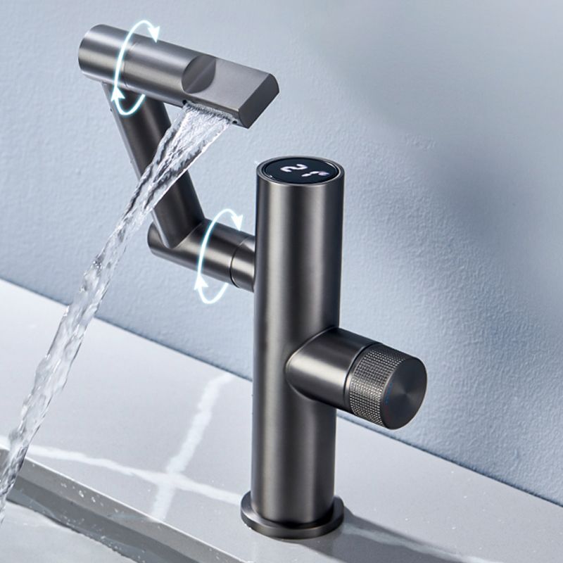 Waterfall Spout Basin Lavatory Faucet Modern Metal Lavatory Faucet Clearhalo 'bathroom_sink_faucets' 'Conjuntos de Torneiras de Lavatório e Banheiro' 'home_improvement' 'home_improvement_bathroom_sink_faucets' 'Mobiliário Doméstico' 'Página inicial' 'Renovação e equipamento de casa de banho' 'Torneira para lavatório de banheiro' 1200x1200_b9b9d1c1-d1c4-4a5c-b346-f937657e1503