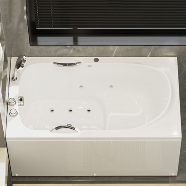 Soaking Bathtub Antique Finish Rectangular Back to Wall Bath Tub with Seat Clearhalo 'Bathroom Remodel & Bathroom Fixtures' 'Bathtubs' 'Home Improvement' 'home_improvement' 'home_improvement_bathtubs' 'Showers & Bathtubs' 1200x1200_b9cbc7c5-2022-4d63-9bb9-c20a80a488cc