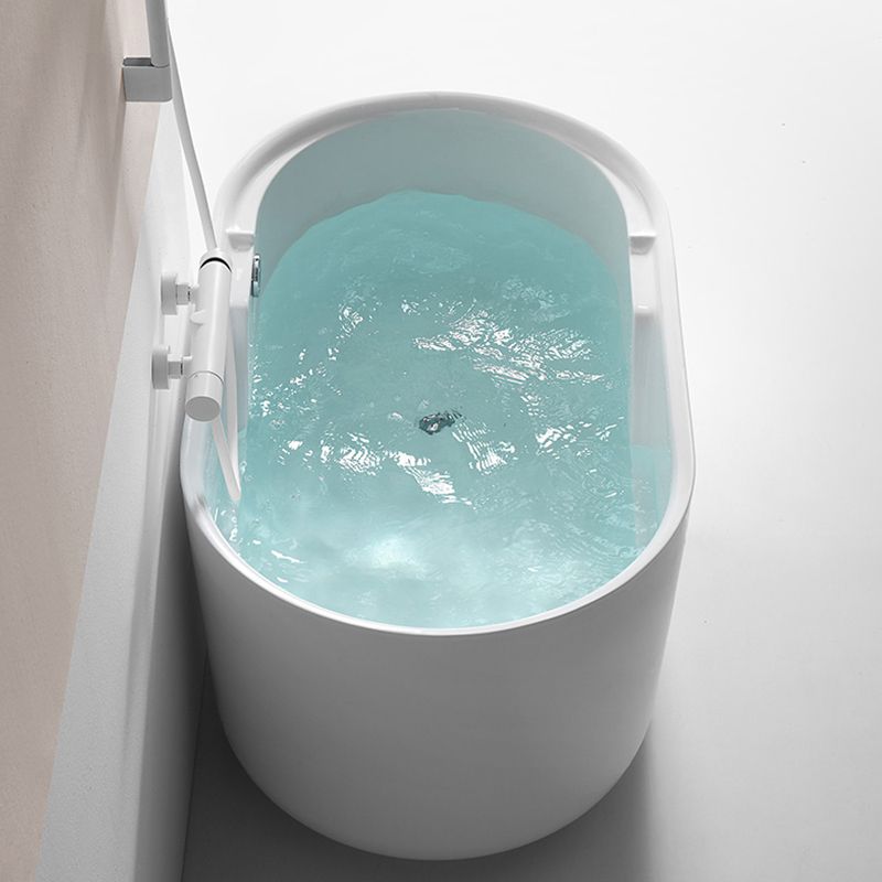 Modern Acrylic Bathtub Freestanding Soaking Tub , 27.56-inch Wide Clearhalo 'Bathroom Remodel & Bathroom Fixtures' 'Bathtubs' 'Home Improvement' 'home_improvement' 'home_improvement_bathtubs' 'Showers & Bathtubs' 1200x1200_ba16bbeb-a455-4905-b642-2e68a89bf3ae