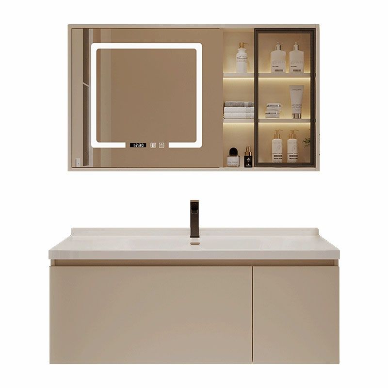 Wall Mount Faucet Included Bath Vanity with Doors Mirror Sink for Bathroom Clearhalo 'Bathroom Remodel & Bathroom Fixtures' 'Bathroom Vanities' 'bathroom_vanities' 'Home Improvement' 'home_improvement' 'home_improvement_bathroom_vanities' 1200x1200_ba84e85e-e2ff-41d4-9184-b5e83ac55273