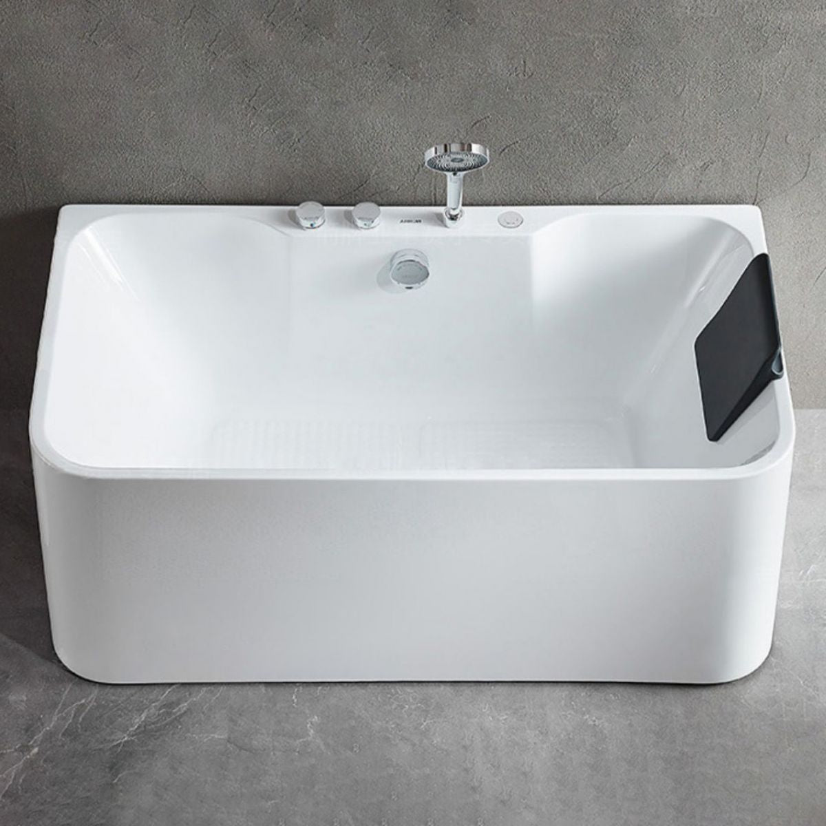 Modern Soaking Bathtub Antique Finish Rectangular Back to Wall Bath Tub Clearhalo 'Bathroom Remodel & Bathroom Fixtures' 'Bathtubs' 'Home Improvement' 'home_improvement' 'home_improvement_bathtubs' 'Showers & Bathtubs' 1200x1200_bac6b6ce-16f9-4986-b1fd-f80e5362b7a3