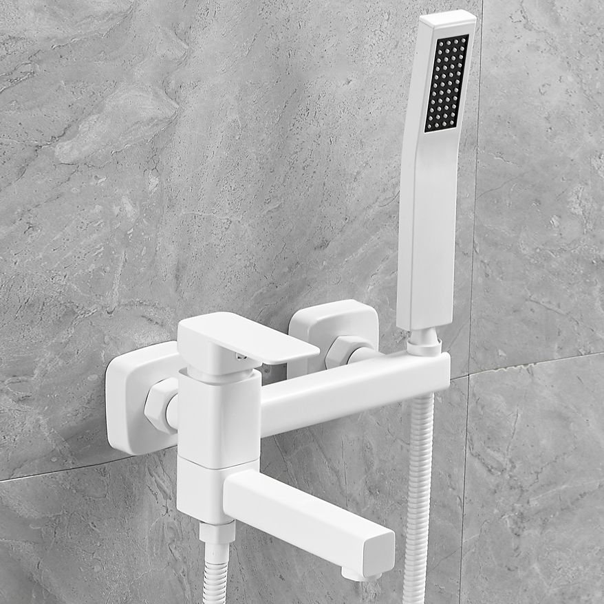 Wall Mounted Metal Tub Filler Low Arc Rotatable Bathroom Faucet Clearhalo 'Bathroom Remodel & Bathroom Fixtures' 'Bathtub Faucets' 'bathtub_faucets' 'Home Improvement' 'home_improvement' 'home_improvement_bathtub_faucets' 1200x1200_bad0ec8e-9b44-4404-93f4-cbc80803dd79