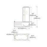 Rounded Tub & Shower Kit Clear Tempered Glass Tub & Shower Kit with Base Kit Clearhalo 'Bathroom Remodel & Bathroom Fixtures' 'Home Improvement' 'home_improvement' 'home_improvement_shower_stalls_enclosures' 'Shower Stalls & Enclosures' 'shower_stalls_enclosures' 'Showers & Bathtubs' 1200x1200_bb042406-0935-44b7-8db9-c3e29578f03b