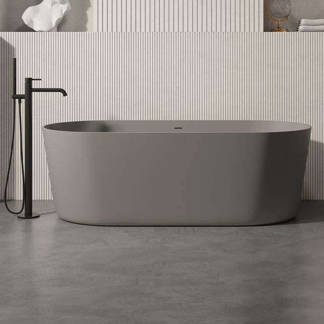 Antique Finish Oval Soaking Bathtub Back to Wall Modern Bath Tub Clearhalo 'Bathroom Remodel & Bathroom Fixtures' 'Bathtubs' 'Home Improvement' 'home_improvement' 'home_improvement_bathtubs' 'Showers & Bathtubs' 1200x1200_bb29dc9d-bcc2-4603-8527-5054a99c5800