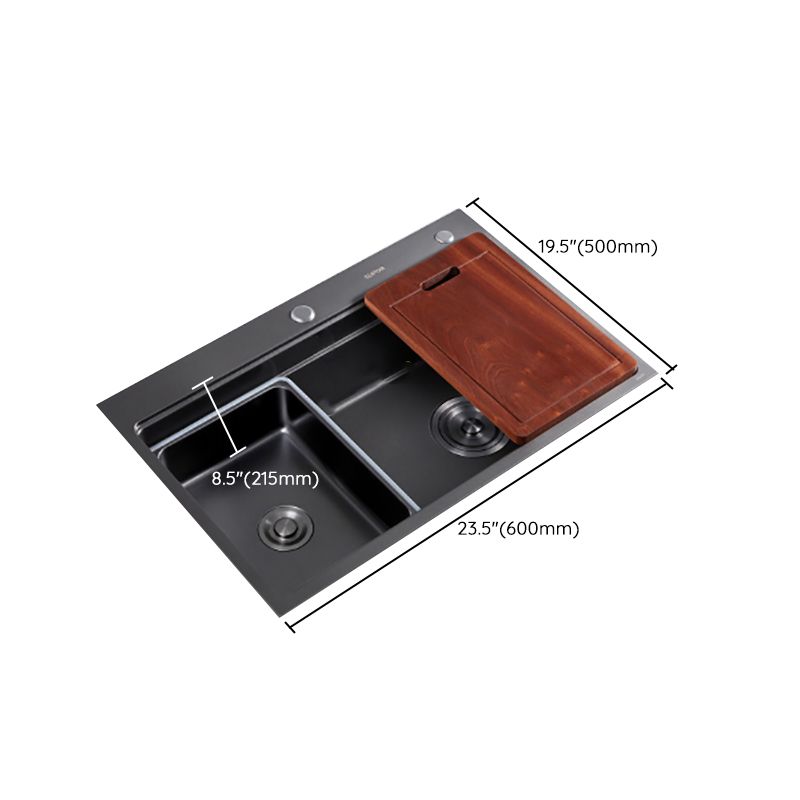 Kitchen Sink Ceramic Rectangular Faucet Pull-out Black Kitchen Sink Clearhalo 'Home Improvement' 'home_improvement' 'home_improvement_kitchen_sinks' 'Kitchen Remodel & Kitchen Fixtures' 'Kitchen Sinks & Faucet Components' 'Kitchen Sinks' 'kitchen_sinks' 1200x1200_bb43b2bb-86bd-4a4f-a610-3b634a662316