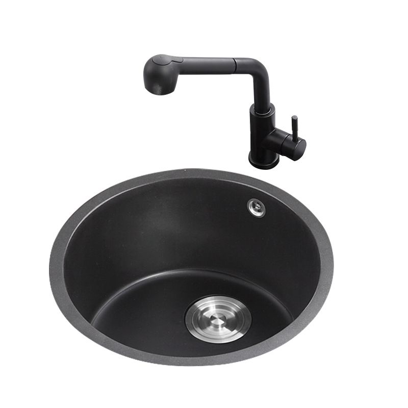 Quartz Kitchen Sink Round Single Bowl Kitchen Sink with Basket Strainer Clearhalo 'Home Improvement' 'home_improvement' 'home_improvement_kitchen_sinks' 'Kitchen Remodel & Kitchen Fixtures' 'Kitchen Sinks & Faucet Components' 'Kitchen Sinks' 'kitchen_sinks' 1200x1200_bb46ebf2-2f02-4216-bb7f-7f948eb42d6f