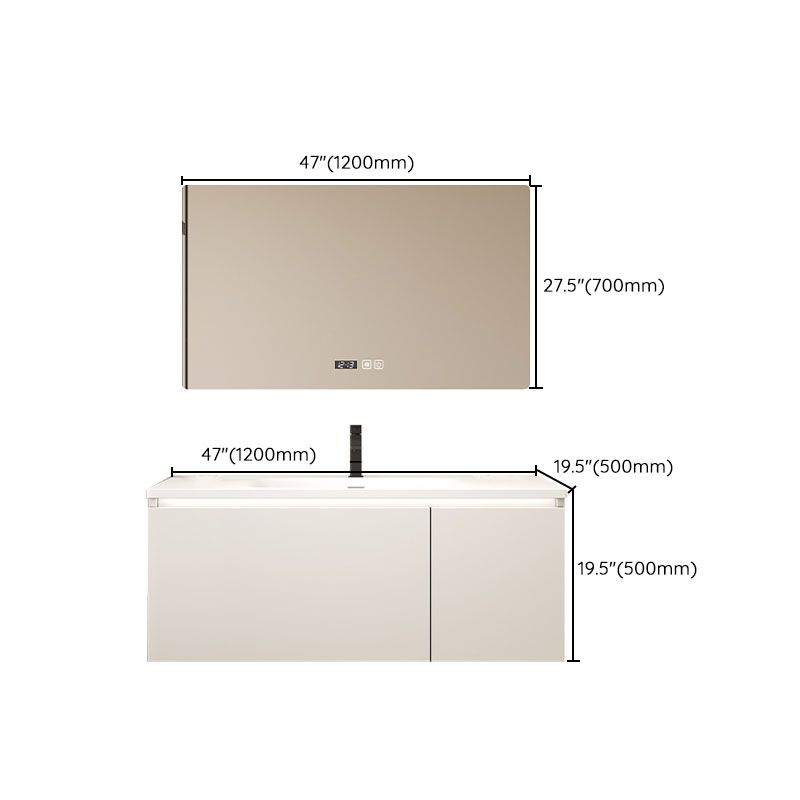 Wood White Wall Mount Vanity Set Modern with Mirror for Bathroom Clearhalo 'Bathroom Remodel & Bathroom Fixtures' 'Bathroom Vanities' 'bathroom_vanities' 'Home Improvement' 'home_improvement' 'home_improvement_bathroom_vanities' 1200x1200_bb4ee393-7f20-49ab-9fae-584ba620a00b