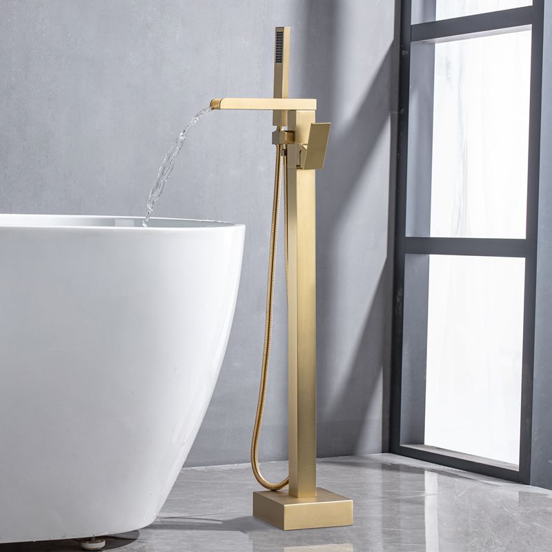 Floor Mounted Metal Freestanding Tub Filler Rotatable Freestanding Bathtub Faucet Clearhalo 'Bathroom Remodel & Bathroom Fixtures' 'Bathtub Faucets' 'bathtub_faucets' 'Home Improvement' 'home_improvement' 'home_improvement_bathtub_faucets' 1200x1200_bb5116d5-9cf1-4c94-bec3-ccd8b3b001af