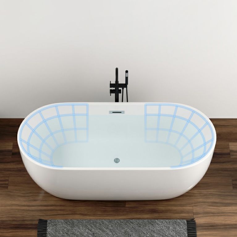 Modern Style Freestanding Soaking Bathtub Oval Acrylic Bathtub for Bathroom Clearhalo 'Bathroom Remodel & Bathroom Fixtures' 'Bathtubs' 'Home Improvement' 'home_improvement' 'home_improvement_bathtubs' 'Showers & Bathtubs' 1200x1200_bb732de9-4616-4553-a25c-d31521633895