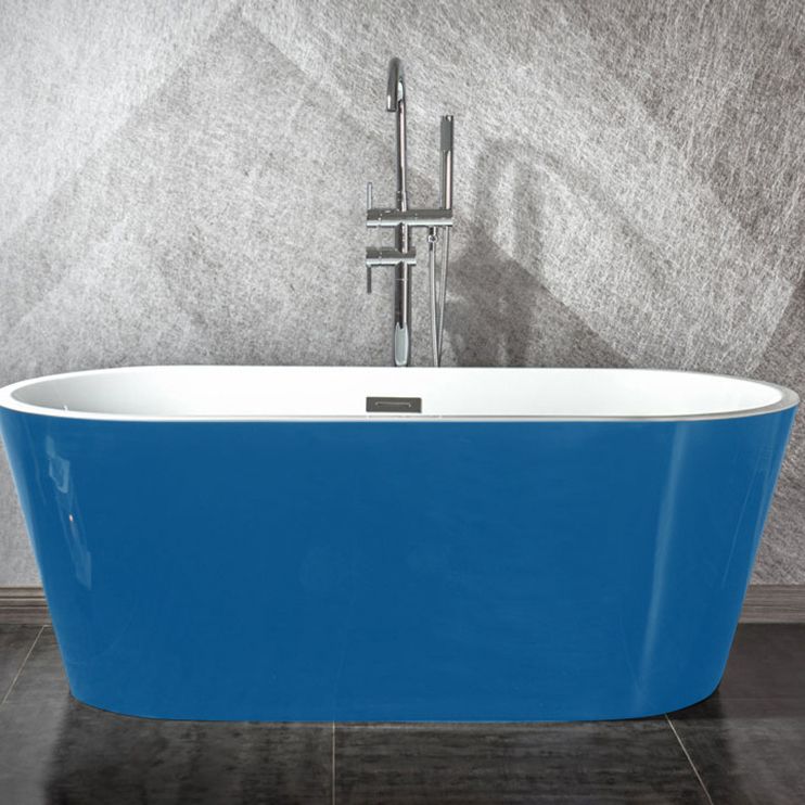 Modern Matte Acrylic Bath Tub Oval Freestanding Tub for Home Clearhalo 'Bathroom Remodel & Bathroom Fixtures' 'Bathtubs' 'Home Improvement' 'home_improvement' 'home_improvement_bathtubs' 'Showers & Bathtubs' 1200x1200_bbbde6c5-038b-42c5-8b42-5596d1aed218