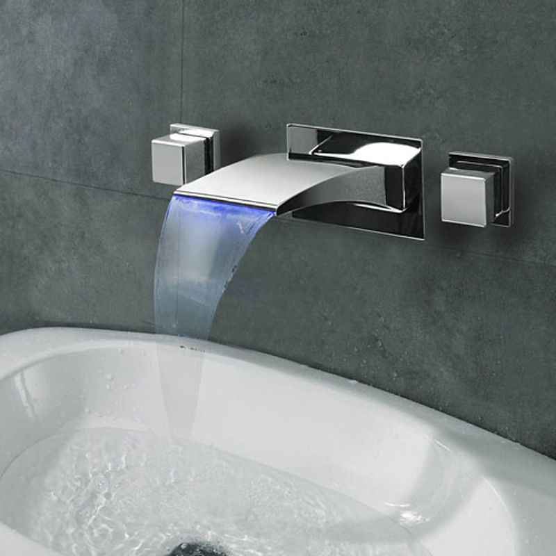 2 Handle Widespread Faucet 3-Hole Widespread Wall Mounted Bathroom Sink Faucet Clearhalo 'bathroom_sink_faucets' 'Conjunta de Baño y Conjunta de Grifo' 'Coronamiento de Baño y Dispositivo de Baño' 'Grifo del lavabo del baño' 'Hogar' 'home_improvement' 'home_improvement_bathroom_sink_faucets' 'Mejoras para el hogar' 1200x1200_bbbe9e1d-128b-4fd8-ad1d-abc59c683127