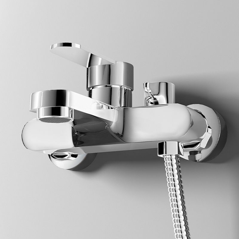 Popular Wall Mount Tub Faucet Fixed Lever Handle Bath Filler Trim Clearhalo 'Bathroom Remodel & Bathroom Fixtures' 'Bathtub Faucets' 'bathtub_faucets' 'Home Improvement' 'home_improvement' 'home_improvement_bathtub_faucets' 1200x1200_bbdcf965-a153-4932-8311-f5b3388c54fe