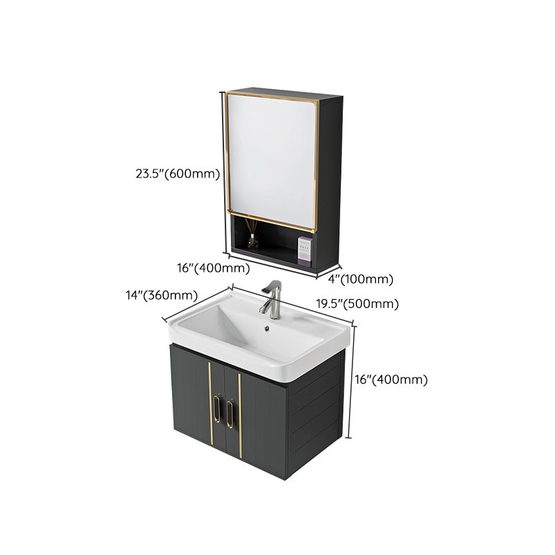 Modern Style Bath Vanity Wall Mount Dirt Resistant Bath Vanity with Faucet Clearhalo 'Bathroom Remodel & Bathroom Fixtures' 'Bathroom Vanities' 'bathroom_vanities' 'Home Improvement' 'home_improvement' 'home_improvement_bathroom_vanities' 1200x1200_bbdd5a7f-6168-4d9a-bfcb-ad5001c5be75