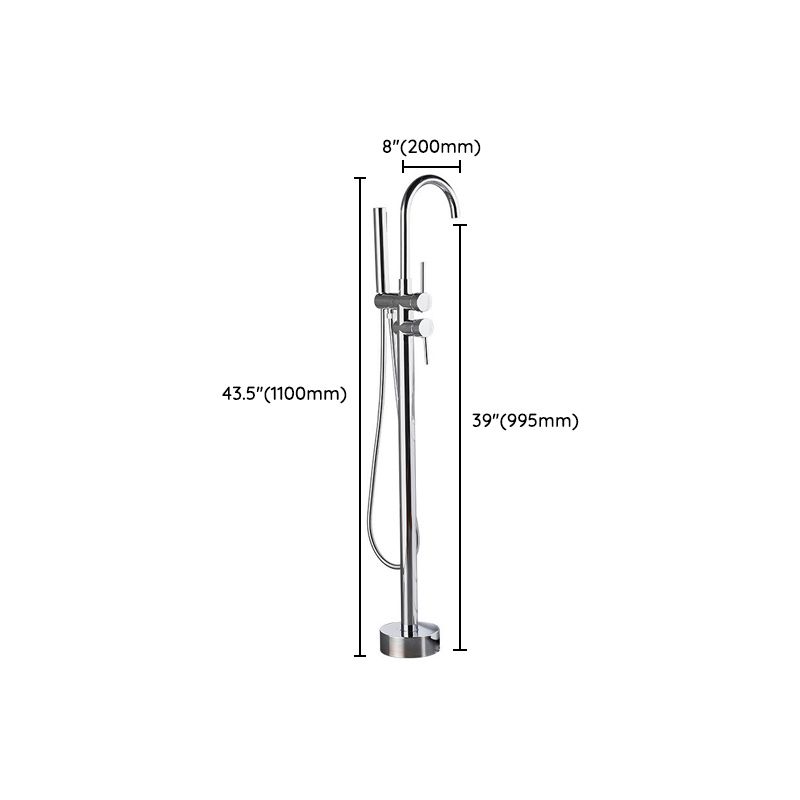 Floor Mounted Freestanding Tub Filler Single Handle Metal Freestanding Faucet Clearhalo 'Bathroom Remodel & Bathroom Fixtures' 'Bathtub Faucets' 'bathtub_faucets' 'Home Improvement' 'home_improvement' 'home_improvement_bathtub_faucets' 1200x1200_bbf79670-424b-43b9-afce-c742fc3ff1f1