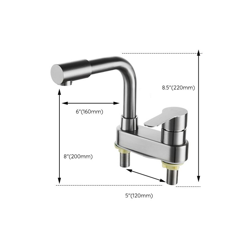 Modern Style Vessel Faucet Stainless Steel Single Handle High Arc Vessel Faucet Clearhalo 'bathroom_sink_faucets' 'Conjunta de Baño y Conjunta de Grifo' 'Coronamiento de Baño y Dispositivo de Baño' 'Grifo del lavabo del baño' 'Hogar' 'home_improvement' 'home_improvement_bathroom_sink_faucets' 'Mejoras para el hogar' 1200x1200_bc4cdb32-46da-4bc3-a92e-ef4fd8d2d305