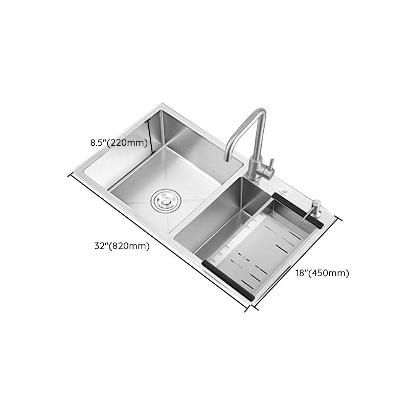 Modern Style Kitchen Sink Overflow Hole Design Scratch Resistant Kitchen Sink Clearhalo 'Home Improvement' 'home_improvement' 'home_improvement_kitchen_sinks' 'Kitchen Remodel & Kitchen Fixtures' 'Kitchen Sinks & Faucet Components' 'Kitchen Sinks' 'kitchen_sinks' 1200x1200_bc951a04-af04-442e-8971-dda1aa020d6c