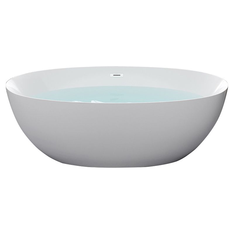 Modern White Acrylic Bathtub Ellipse Freestand Soaking Bathtub with Drain Bath Tub Clearhalo 'Bathroom Remodel & Bathroom Fixtures' 'Bathtubs' 'Home Improvement' 'home_improvement' 'home_improvement_bathtubs' 'Showers & Bathtubs' 1200x1200_bc9bcf80-c83f-40ae-96c5-92acfe3ad5f9