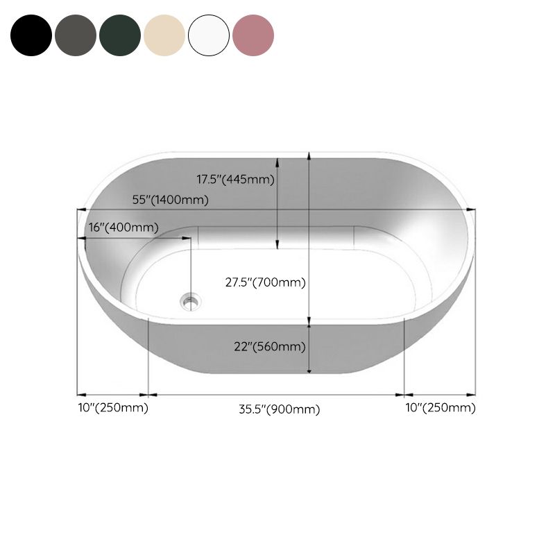 Modern Soaking Oval Bathtub Antique Finish Freestanding Bath Tub Clearhalo 'Bathroom Remodel & Bathroom Fixtures' 'Bathtubs' 'Home Improvement' 'home_improvement' 'home_improvement_bathtubs' 'Showers & Bathtubs' 1200x1200_bc9da0ca-21cf-48eb-b0a8-b4389b4a11a8