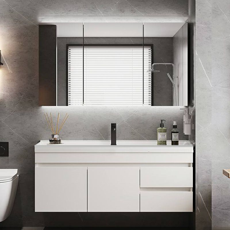 White Modern Wood Rectangular Open Console with Sink Set Faucet Included Clearhalo 'Bathroom Remodel & Bathroom Fixtures' 'Bathroom Vanities' 'bathroom_vanities' 'Home Improvement' 'home_improvement' 'home_improvement_bathroom_vanities' 1200x1200_bca9fc1a-8cda-4e21-88aa-4fd37d43a2da