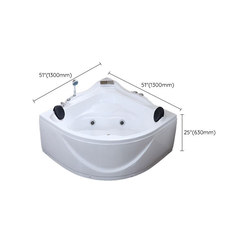 White Corner Acrylic Bath Tub Bathroom Modern Back to Wall Tub Clearhalo 'Bathroom Remodel & Bathroom Fixtures' 'Bathtubs' 'Home Improvement' 'home_improvement' 'home_improvement_bathtubs' 'Showers & Bathtubs' 1200x1200_bcbac0c4-5fb9-4bac-9661-0375b6697ddd