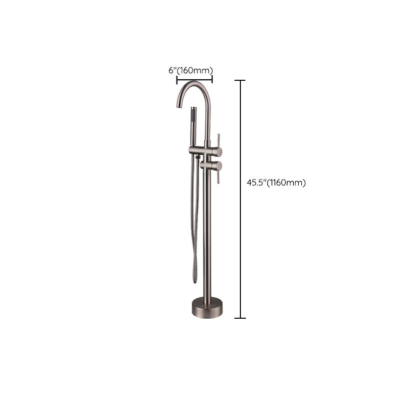 Modern Floor Mounted Metal Freestanding Tub Filler Freestanding High Arc Tub Filler Trim Clearhalo 'Bathroom Remodel & Bathroom Fixtures' 'Bathtub Faucets' 'bathtub_faucets' 'Home Improvement' 'home_improvement' 'home_improvement_bathtub_faucets' 1200x1200_bcee7916-524d-40f8-9316-17adbc05d087