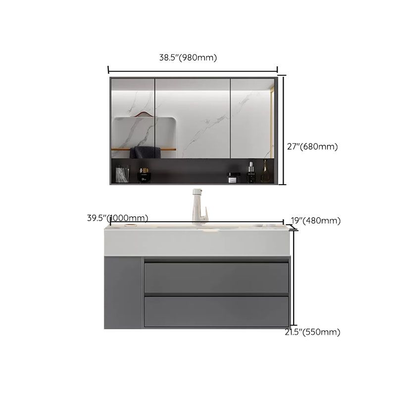 Modern Wall Mounted Standard Single-Sink Open Console with Sink Set Clearhalo 'Bathroom Remodel & Bathroom Fixtures' 'Bathroom Vanities' 'bathroom_vanities' 'Home Improvement' 'home_improvement' 'home_improvement_bathroom_vanities' 1200x1200_bd45716d-5eef-4035-9ff4-3b26b538b2a7