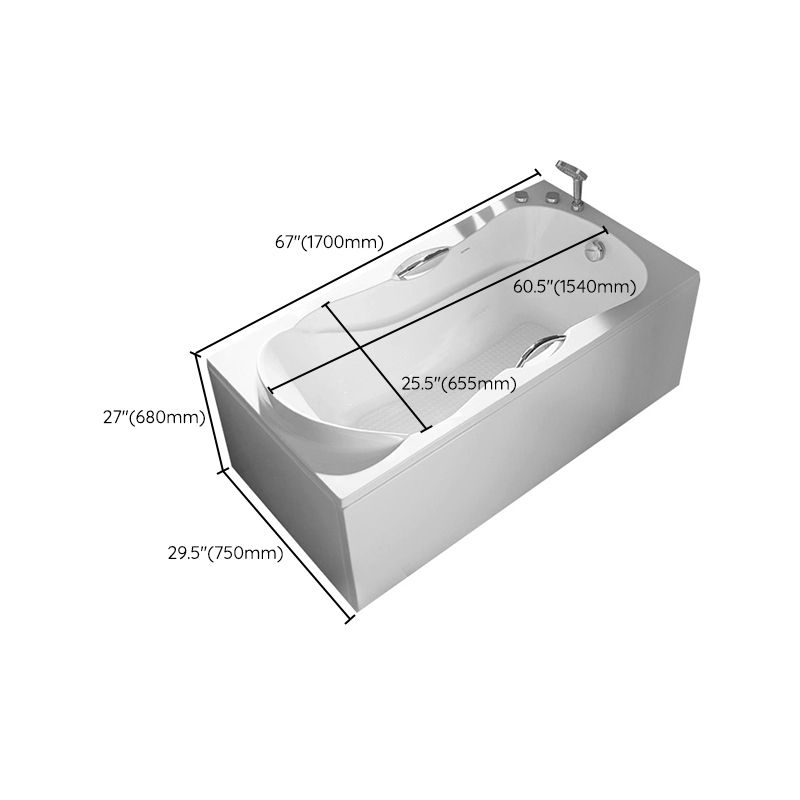 Acrylic Soaking Bathtub Antique Finish Rectangular Bathtub (Board not Included) Clearhalo 'Bathroom Remodel & Bathroom Fixtures' 'Bathtubs' 'Home Improvement' 'home_improvement' 'home_improvement_bathtubs' 'Showers & Bathtubs' 1200x1200_bd524cd0-ccf3-45f9-97ac-ea5e518ecdfb