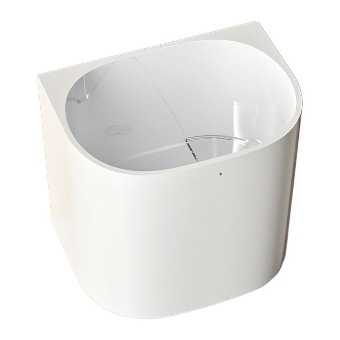 Modern Style Acrylic Soaking Bathtub Oval Back to Wall Bathtub in White Clearhalo 'Bathroom Remodel & Bathroom Fixtures' 'Bathtubs' 'Home Improvement' 'home_improvement' 'home_improvement_bathtubs' 'Showers & Bathtubs' 1200x1200_bd64a7b1-38f5-4a7e-9417-afe790c0d4bf