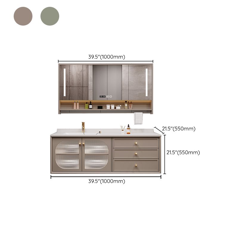 Modern Sink Vanity Solid Color Storage Shelves Wall Mount Bathroom Vanity Set Clearhalo 'Bathroom Remodel & Bathroom Fixtures' 'Bathroom Vanities' 'bathroom_vanities' 'Home Improvement' 'home_improvement' 'home_improvement_bathroom_vanities' 1200x1200_bd7561d2-c635-469e-9cab-3034066f7dd8