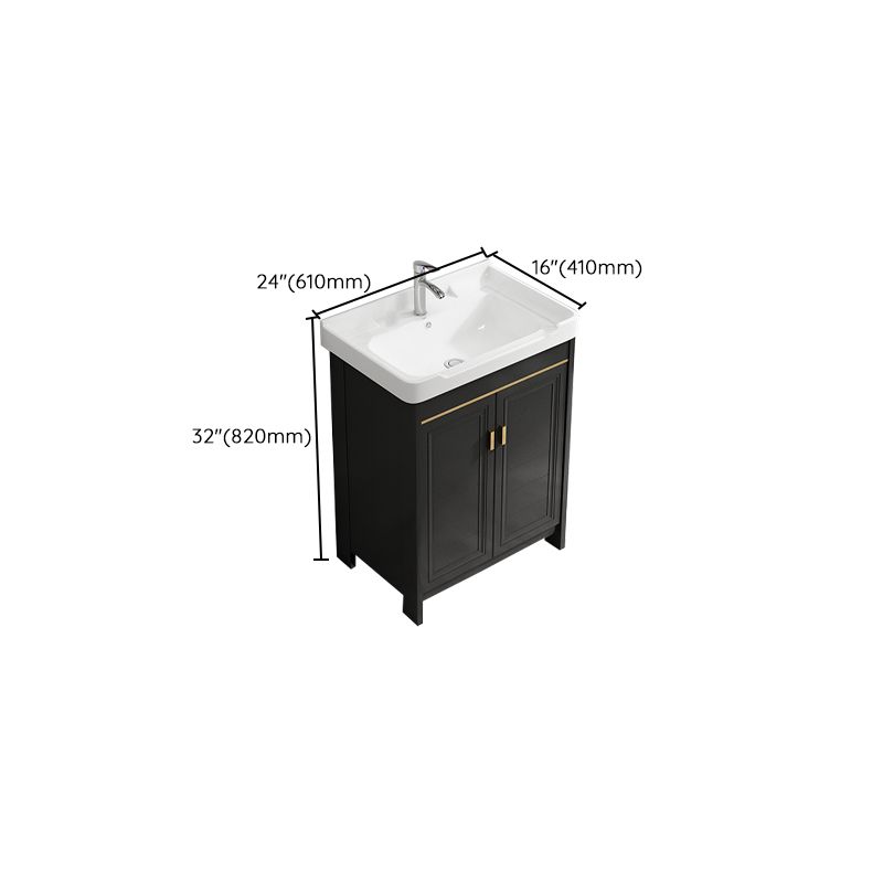 Rectangular Bathroom Vanity Single-Sink Glam Black Freestanding Vanity Set Clearhalo 'Bathroom Remodel & Bathroom Fixtures' 'Bathroom Vanities' 'bathroom_vanities' 'Home Improvement' 'home_improvement' 'home_improvement_bathroom_vanities' 1200x1200_bd7f158e-05bd-4e66-ba30-af41983d61ce