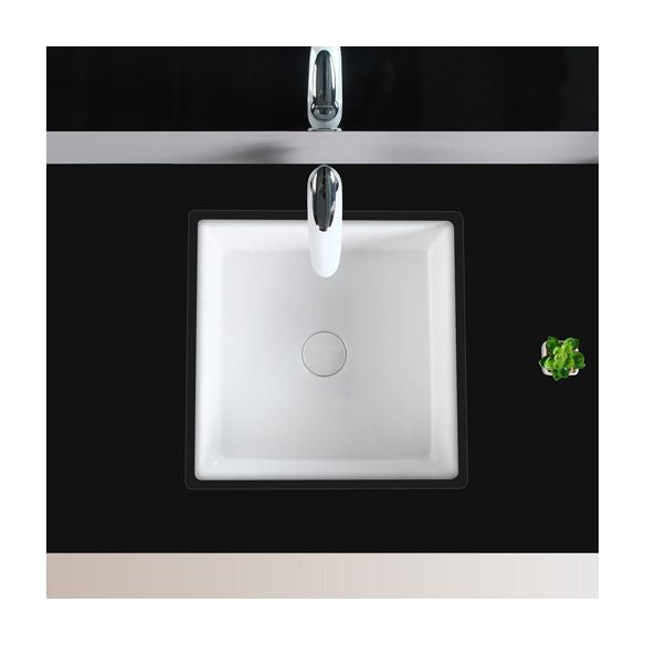 Modern Bathroom Sink Square Ceramic 1-Hole Overflow Sink with Faucet Clearhalo 'Bathroom Remodel & Bathroom Fixtures' 'Bathroom Sinks & Faucet Components' 'Bathroom Sinks' 'bathroom_sink' 'Home Improvement' 'home_improvement' 'home_improvement_bathroom_sink' 1200x1200_bdda7e68-7d21-4fba-ad3c-bda09c5db796