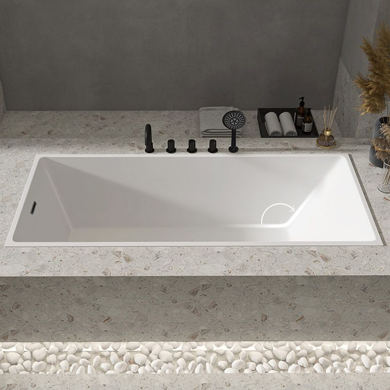 Modern Acrylic Embedded Bathtub Rectangle with Drain Bath Tub and Overflow Hole Clearhalo 'Bathroom Remodel & Bathroom Fixtures' 'Bathtubs' 'Home Improvement' 'home_improvement' 'home_improvement_bathtubs' 'Showers & Bathtubs' 1200x1200_bde58e7e-0cd1-49f6-b055-eb357550a113