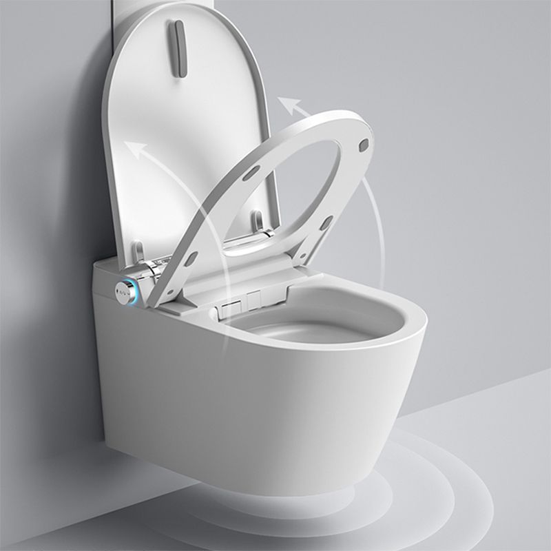 Contemporary Foot Sensor Ceramic Elongated Heated Seat Wall Mounted Bidet Clearhalo 'Bathroom Remodel & Bathroom Fixtures' 'Bidets' 'Home Improvement' 'home_improvement' 'home_improvement_bidets' 'Toilets & Bidets' 1200x1200_be0ce3cc-17c3-475b-b122-40a8a19a7fad