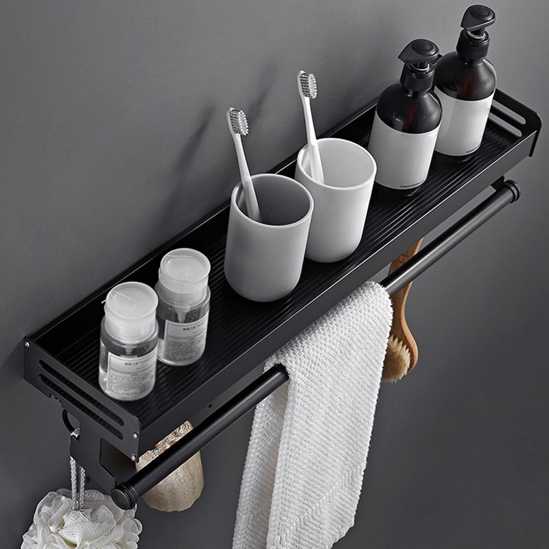 Matte Black Modern Bathroom Accessory Set, Set of 2, Bath Shelf Clearhalo 'Bathroom Hardware Sets' 'Bathroom Hardware' 'Bathroom Remodel & Bathroom Fixtures' 'bathroom_hardware_sets' 'Home Improvement' 'home_improvement' 'home_improvement_bathroom_hardware_sets' 1200x1200_be184cc5-1fc7-479a-8a1c-87dbdbb3522a