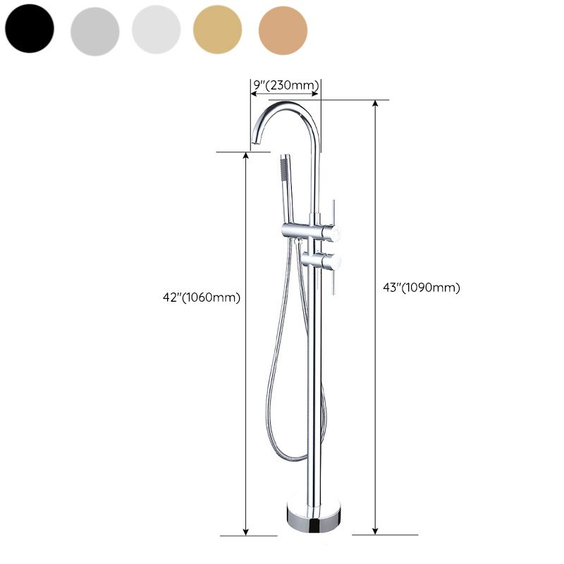 High Arc Floor Mounted Contemporary Metal Lever Handle Floor Mount Clearhalo 'Bathroom Remodel & Bathroom Fixtures' 'Bathtub Faucets' 'bathtub_faucets' 'Home Improvement' 'home_improvement' 'home_improvement_bathtub_faucets' 1200x1200_be27bbfe-6137-43ac-b8d0-c9ccd0c50df5