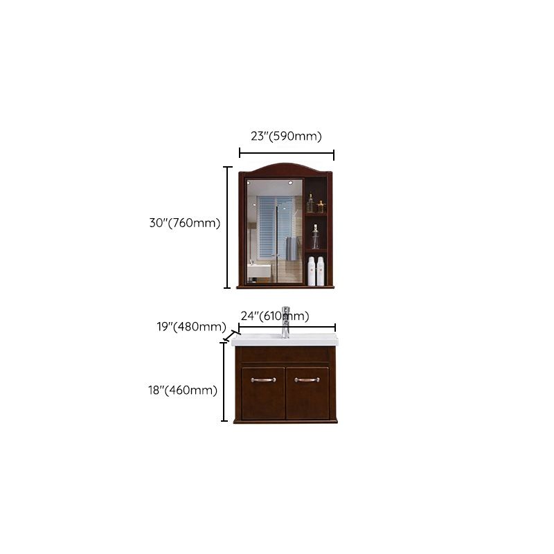 Mid Century Modern Sink Vanity Wall Mount Bathroom Vanity with Mirror Clearhalo 'Bathroom Remodel & Bathroom Fixtures' 'Bathroom Vanities' 'bathroom_vanities' 'Home Improvement' 'home_improvement' 'home_improvement_bathroom_vanities' 1200x1200_be2d9647-76a3-482b-8bb0-e03a58962267