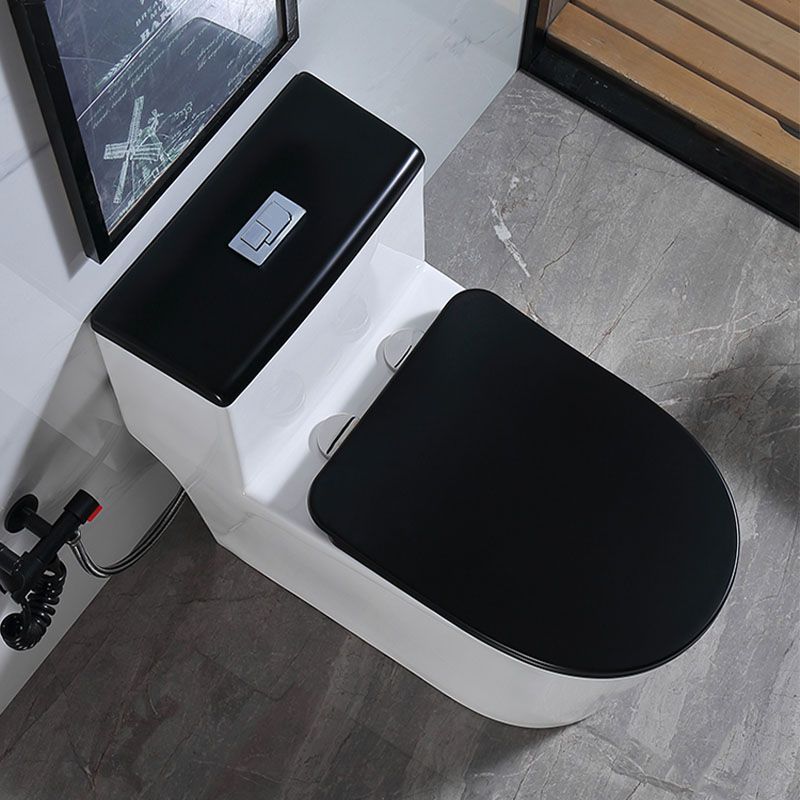 Floor Mount Toilet Black and White Toilet with Siphon Jet Water-saving Function Clearhalo 'Bathroom Remodel & Bathroom Fixtures' 'Home Improvement' 'home_improvement' 'home_improvement_toilets' 'Toilets & Bidets' 'Toilets' 1200x1200_be3b280b-13fa-474a-8000-79050c3c64d3
