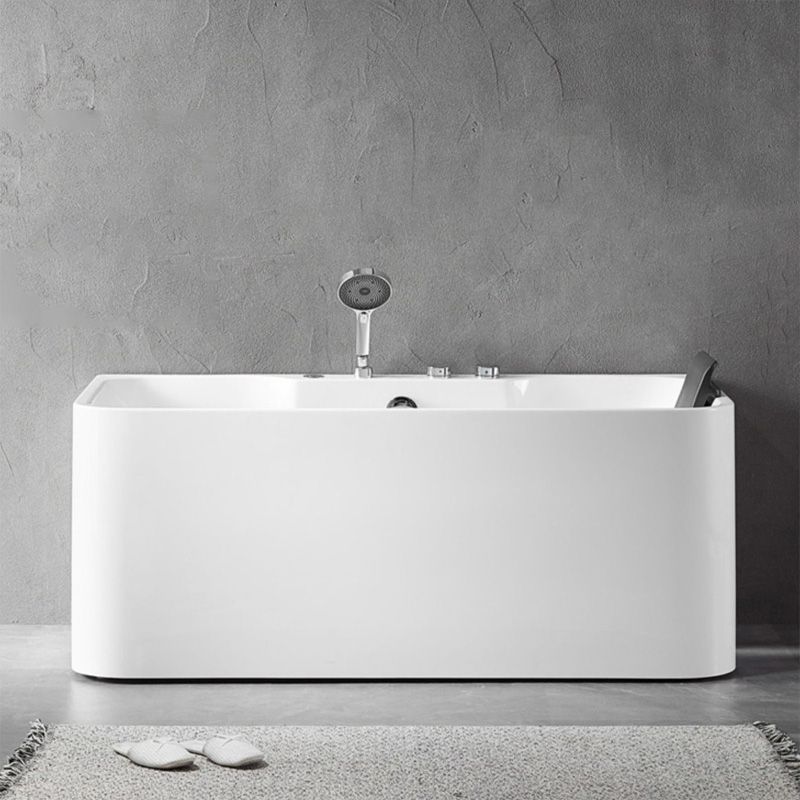 Antique Finish Acrylic Bathtub Rectangular Back to Wall Bath Tub Clearhalo 'Bathroom Remodel & Bathroom Fixtures' 'Bathtubs' 'Home Improvement' 'home_improvement' 'home_improvement_bathtubs' 'Showers & Bathtubs' 1200x1200_be5ef289-c11c-40b1-8967-8a63ba289cd6