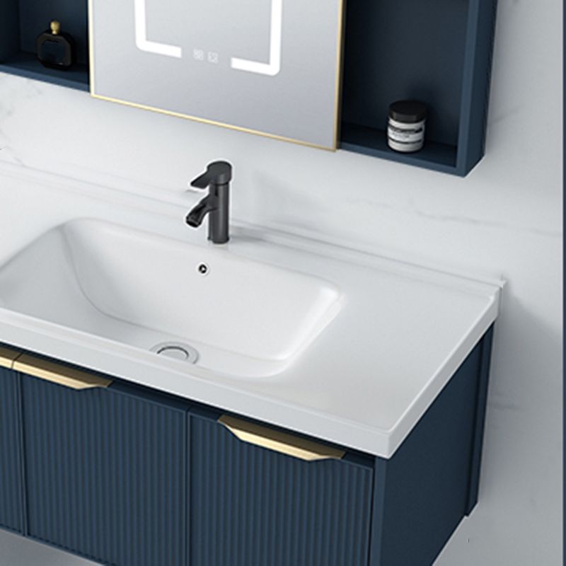 Metal Frame Vanity Wall Mount Blue Single Sink 2 Doors Mirror Bath Vanity with Faucet Clearhalo 'Bathroom Remodel & Bathroom Fixtures' 'Bathroom Vanities' 'bathroom_vanities' 'Home Improvement' 'home_improvement' 'home_improvement_bathroom_vanities' 1200x1200_be788fe9-a7ee-4901-91be-3d0a6c24498a