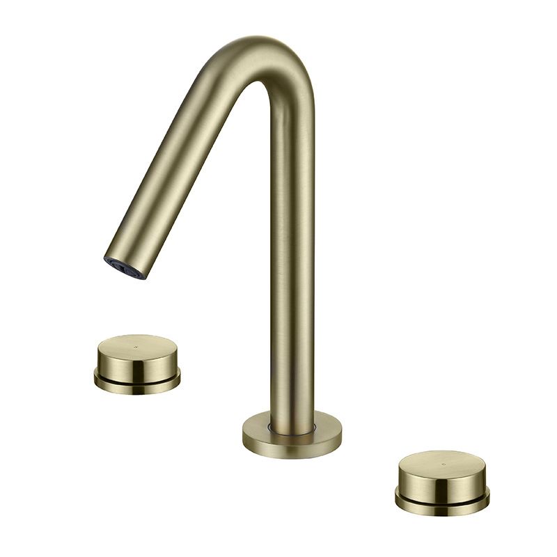 Glam Brass Widespread Bathroom Faucet 3 Hole Circular Vanity Faucet Clearhalo 'Bathroom Remodel & Bathroom Fixtures' 'Bathroom Sink Faucets' 'Bathroom Sinks & Faucet Components' 'bathroom_sink_faucets' 'Home Improvement' 'home_improvement' 'home_improvement_bathroom_sink_faucets' 1200x1200_be82f78b-f3a1-492b-a3c5-fffc995ad61a