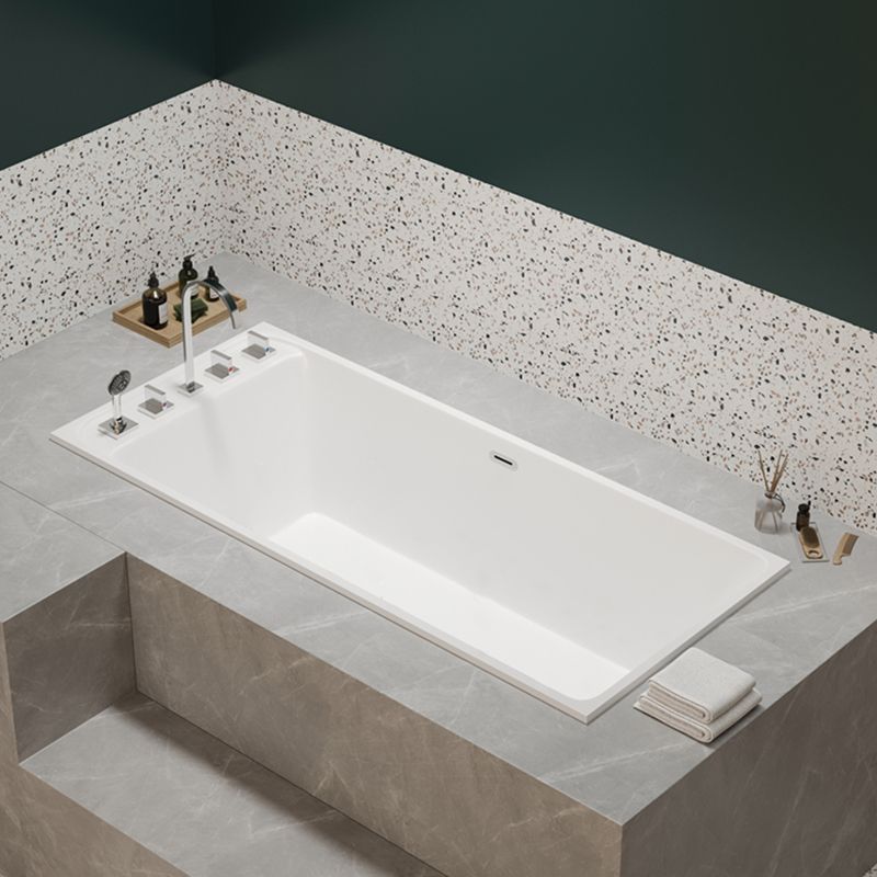 Modern Rectangle Acrylic Embedded Bathtub with Drain Bath Tub Clearhalo 'Bathroom Remodel & Bathroom Fixtures' 'Bathtubs' 'Home Improvement' 'home_improvement' 'home_improvement_bathtubs' 'Showers & Bathtubs' 1200x1200_be9480ee-8482-44af-a8cd-4fb5af86e9a5